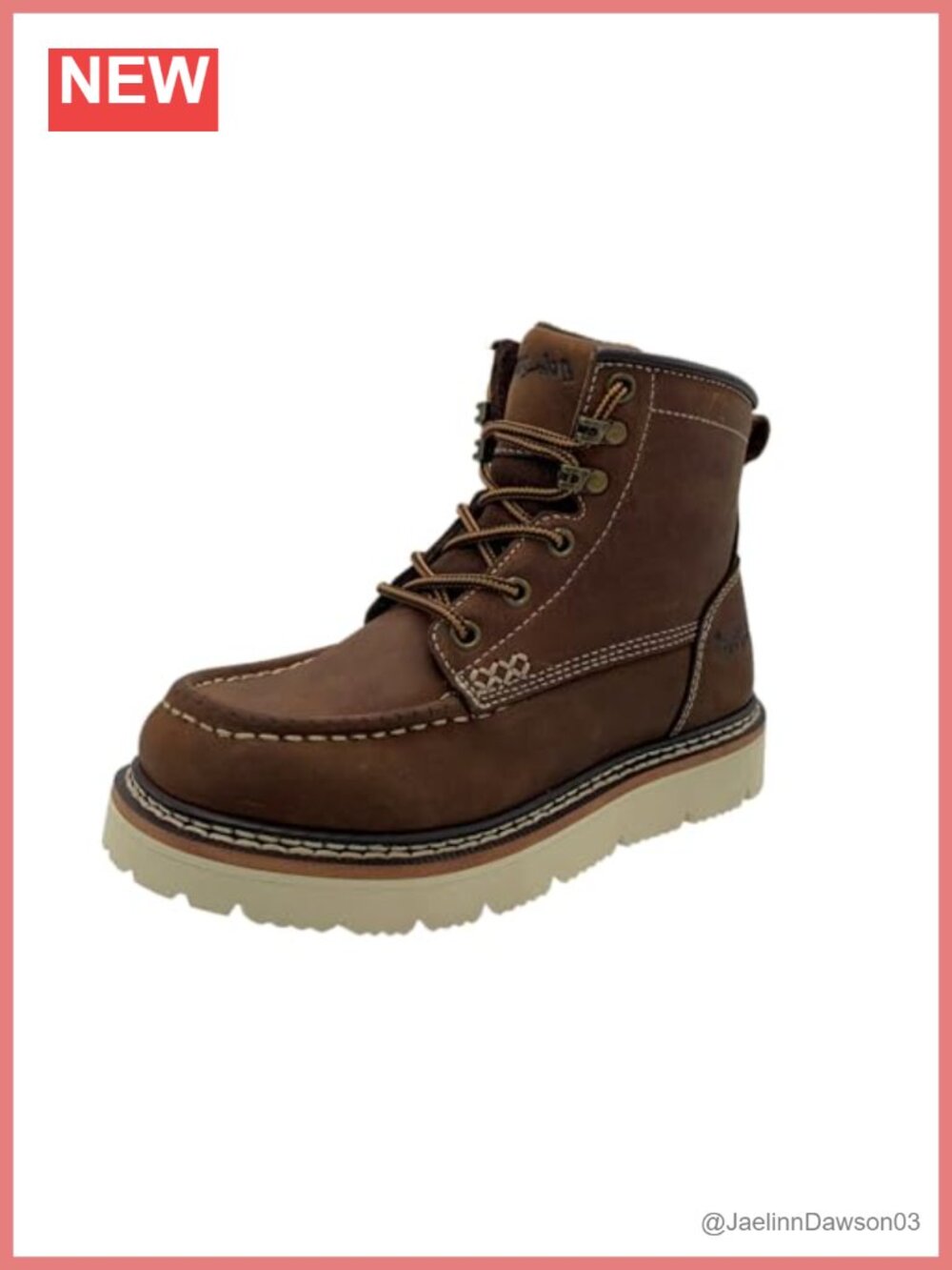 Women's Full Grain Leather Soft Toe Work Boots 6" Moc Toe